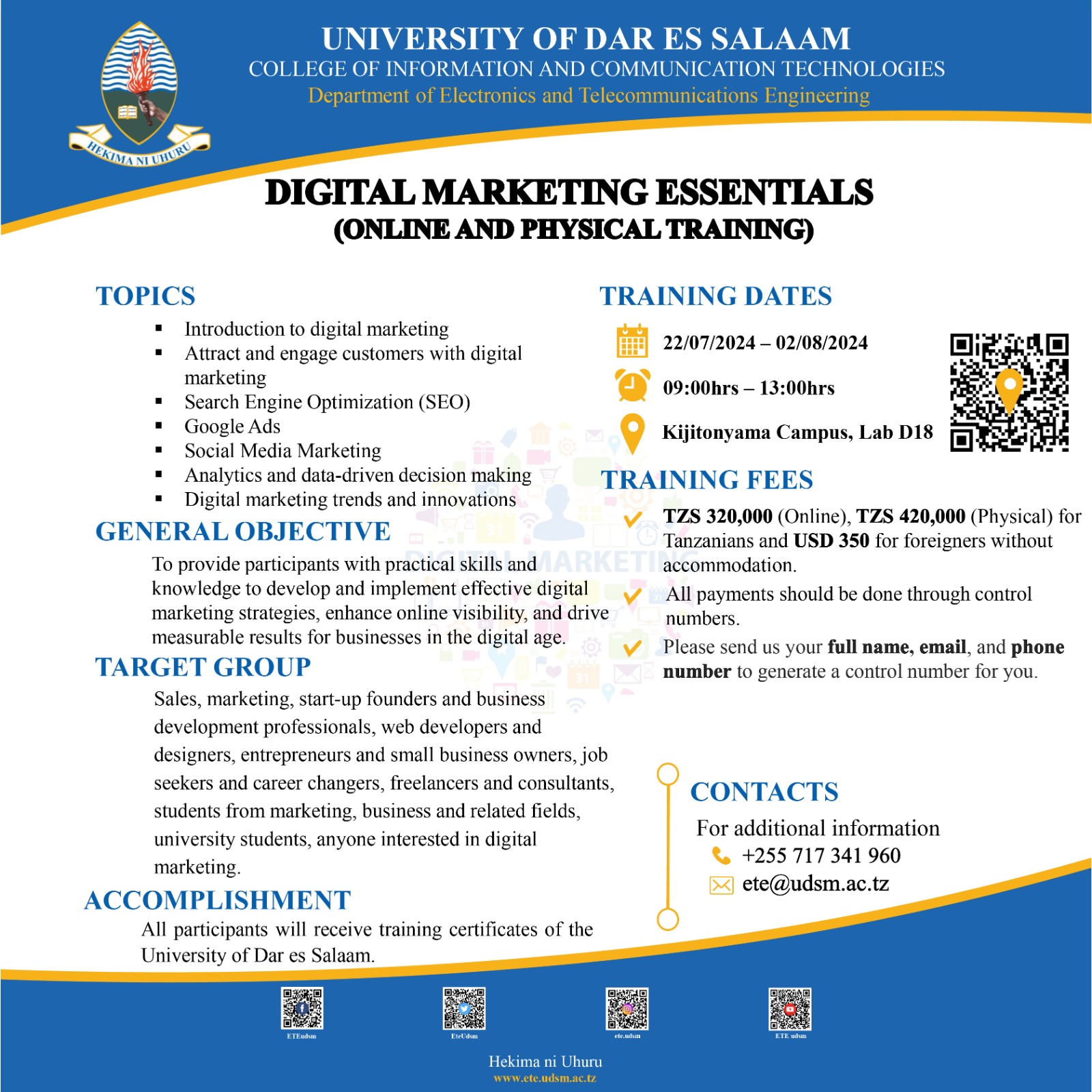 Digital Marketing Essentials Short course